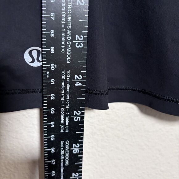 Lululemon T-Shirt Women's Small Black Mesh Long Sleeve Ruffle Athletic Tee Shirt - Picture 8 of 10